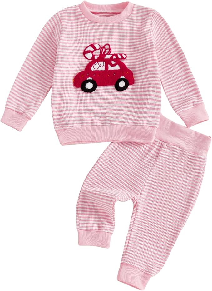 CIYCUIT Toddler Baby Boy Outfits Striped Sweatshirt Pants Clothes Set