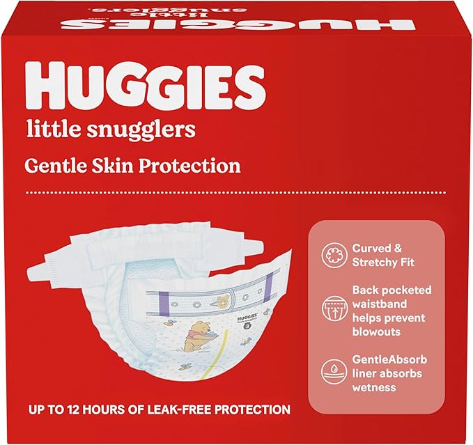 Huggies Size 4 Diapers, Little Snugglers Baby Diapers, Size 4 (22-37 lbs), 58 Count