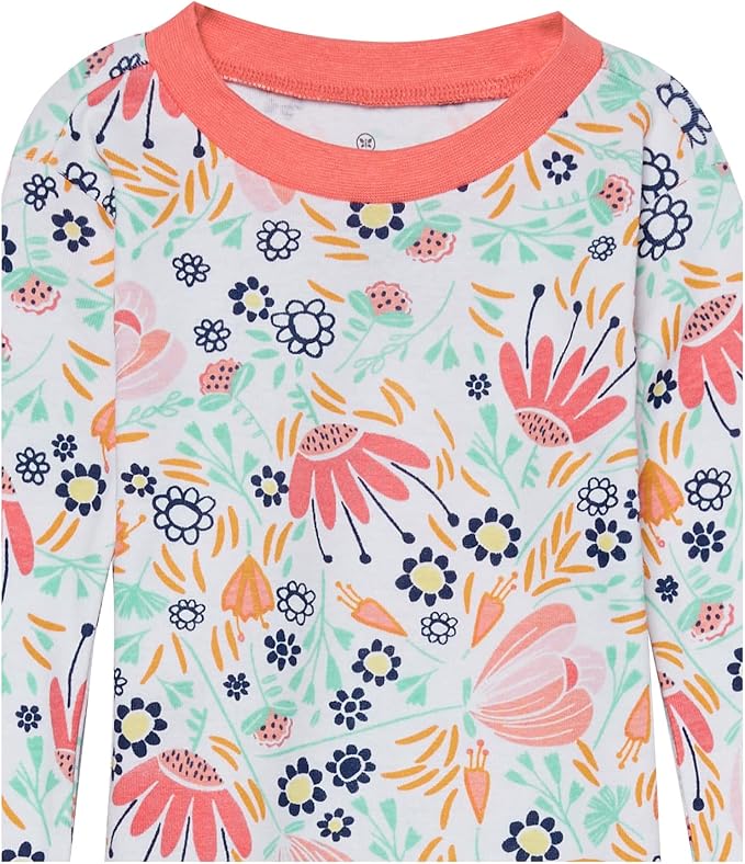 HonestBaby baby-girls 2-piece Pajamas Sleepwear Pjs 100% Organic Cotton for Baby, Toddler, Kids, Girl