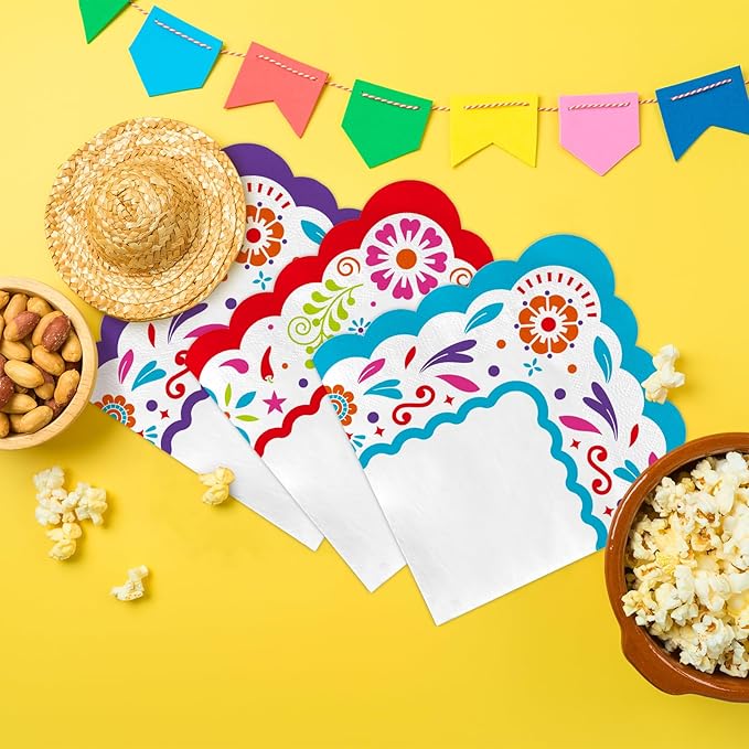 Fiesta Party Supplies Kit for 24 - Ultimate Celebration Pack Including Paper Plates, Napkins, Cups, Tablecloth & Banner | Ideal for Mexican Birthday, Taco, & Cinco de Mayo party Decorations