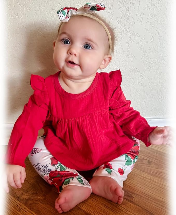 HINTINA Infant Baby Girl Long Sleeve Fall Winter Outfits With Headband