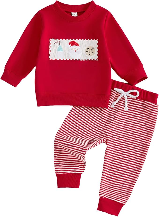 CIYCUIT Toddler Baby Boy Outfits Striped Sweatshirt Pants Clothes Set