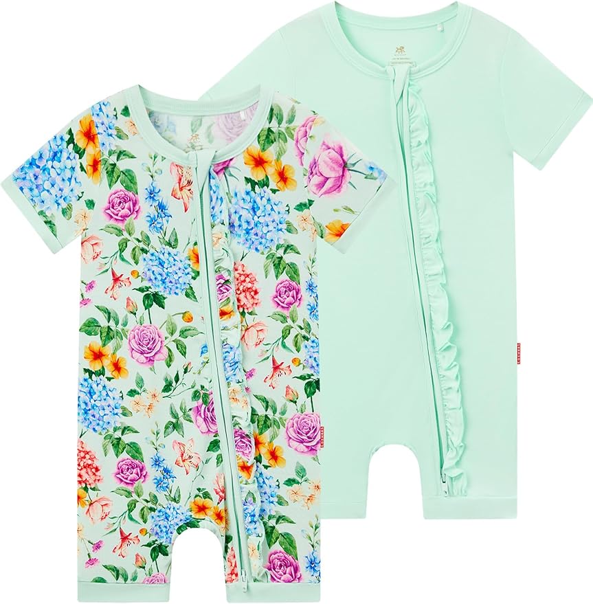 Bamboo Viscose Baby Girl Romper Infant Short Sleeve Zipper Baby Jumpsuit