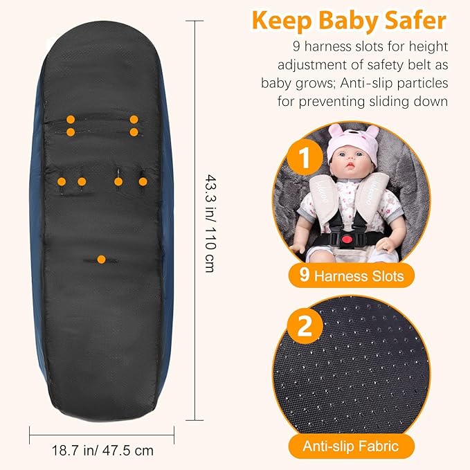 Zooawa Stroller Bunting Bag Universal, Waterproof Baby Stroller Footmuff, Christmas Gift Stroller Sleeping Bag for Cold Weather, Extra Thick, Fits 6-36 Months Baby, Dark Blue