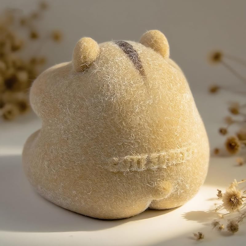 Handmade Taba Squishy Hamster Toy, Cute Squishy Hamster Fidget Toy, Realistic Hamster Toy, Soft Silicone Mochi Furry Toy, Stress Relief Gift for Adults & Kids, Sensory Anxiety Plushie(Brown)