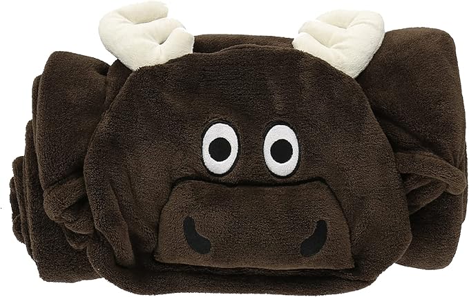Lazy One Wearable Hooded Blanket for Kids, Animal Hooded Blanket (Moose)