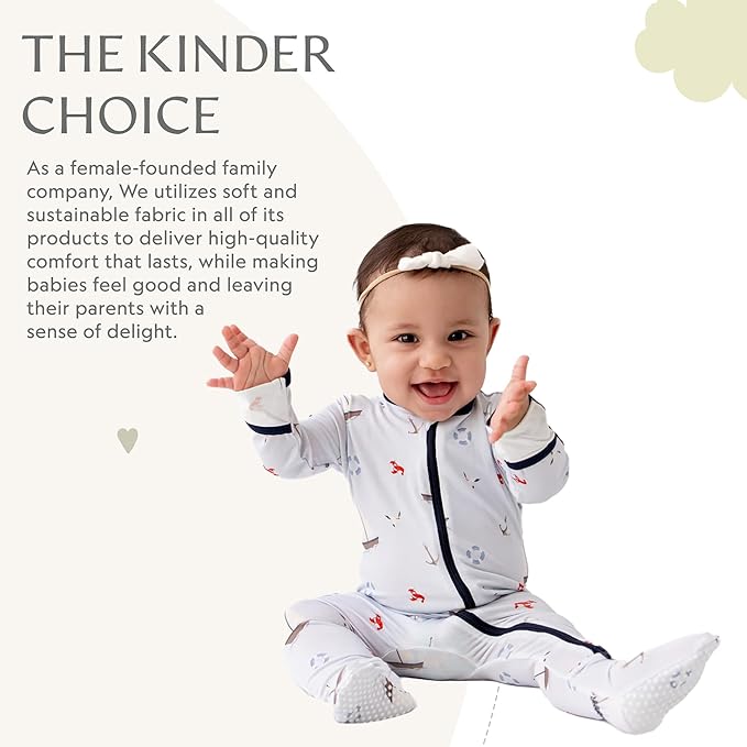 Bamboo Little Soft Baby Footie Pajamas, Baby Clothes, Newborn Sleepers, 95% Viscose and 5% Spandex, 0-24 Months