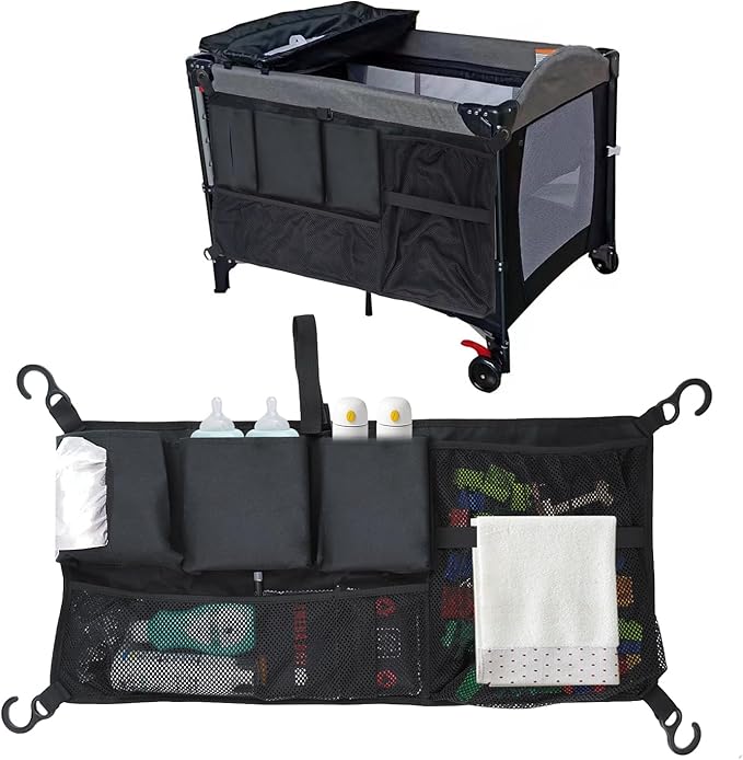 Stroller Wagon Cargo Net, Abnaok Wagon Accessories Organizer Compatible with WONDERFOLD W-Series Models, Large Capacity Mesh Cargo Storage Bag with Sorting Pockets Compatible with Keenz Wagon