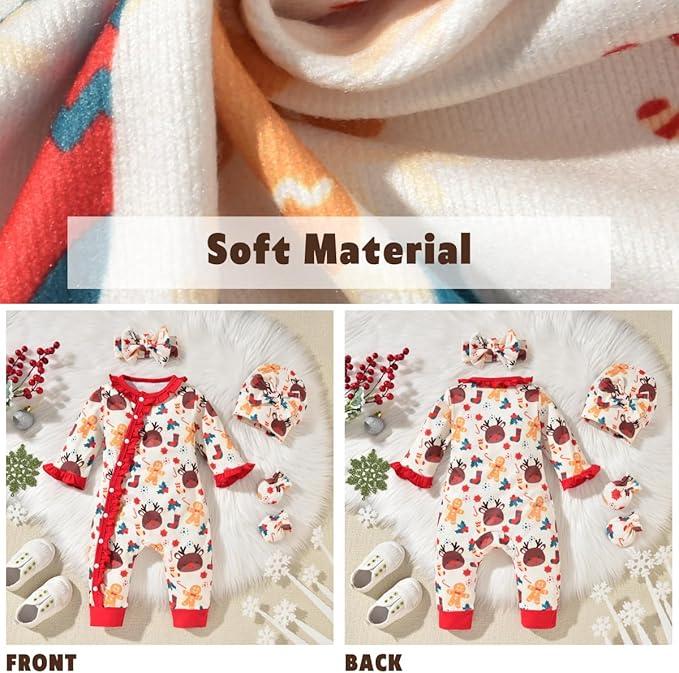 Aalizzwell Baby Girls Romper Outfit Fall Winter Clothes with Accessories