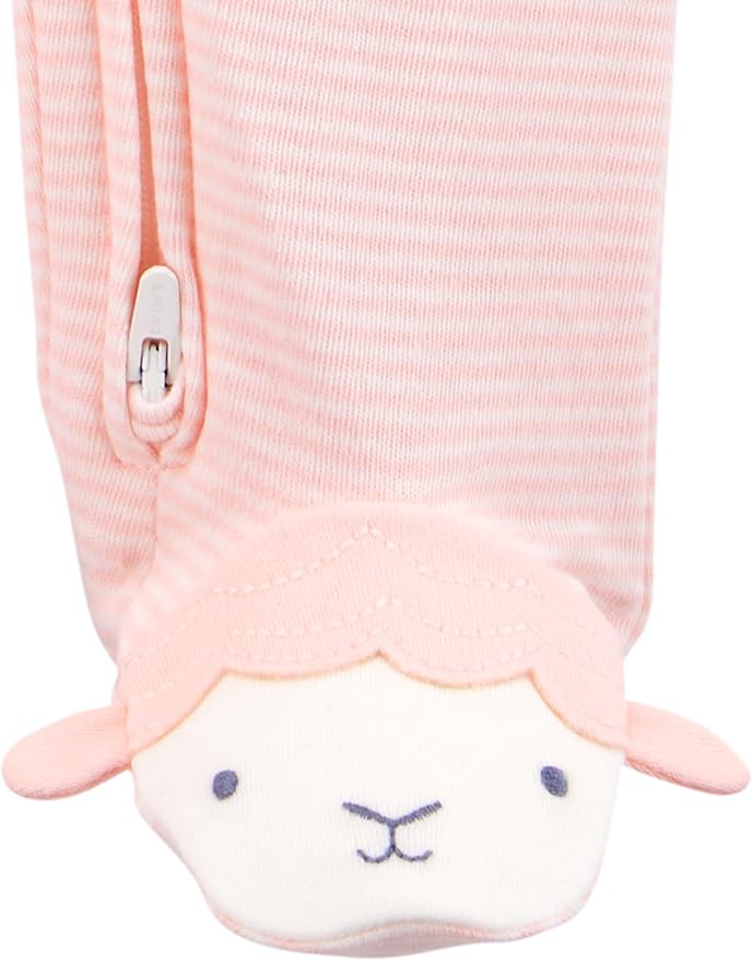 Simple Joys by Carter's Baby Girls' Cotton Footed Sleep and Play, Pack of 2
