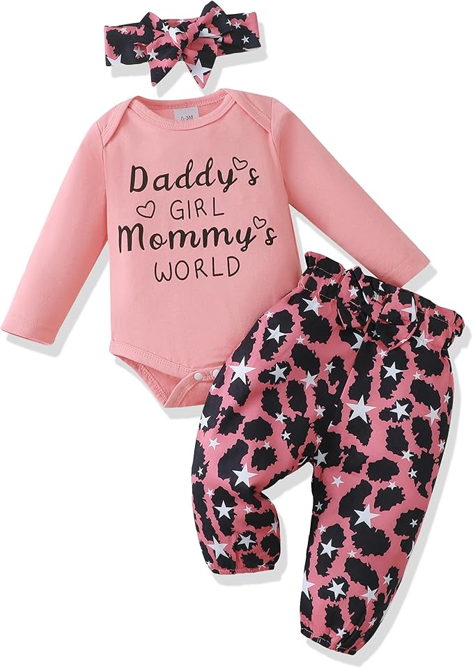 Renotemy Newborn Baby Girl Clothes Outfits Infant Romper Ruffle Floral Pants Cute Toddler Baby Girl Clothes Set