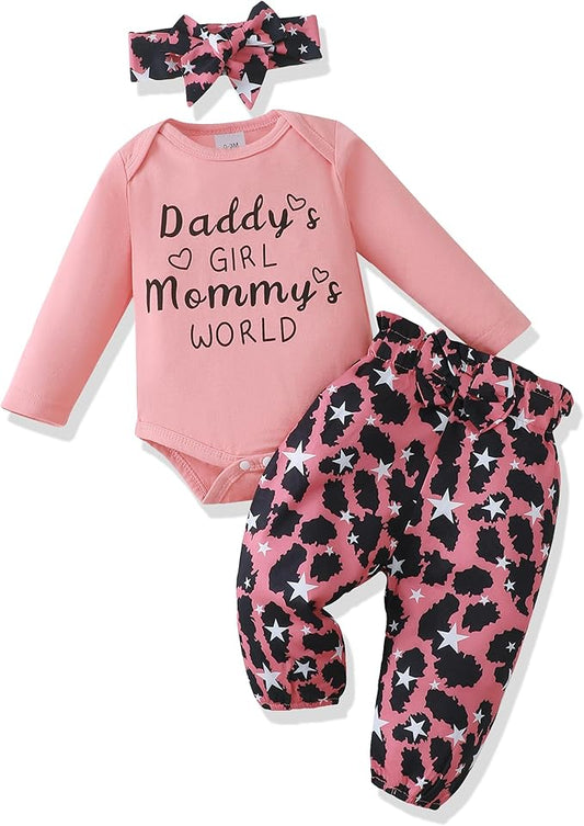 Renotemy Newborn Baby Girl Clothes Outfits Infant Romper Ruffle Floral Pants Cute Toddler Baby Girl Clothes Set