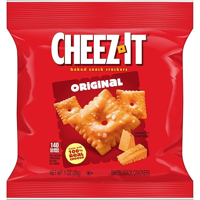 Cheez-It Cheese Crackers, Baked Snack Crackers, Lunch Snacks, Original (40 Packs)