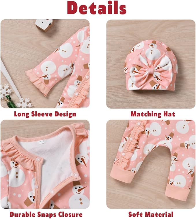 Aalizzwell Baby Girls Romper Outfit Fall Winter Clothes with Accessories