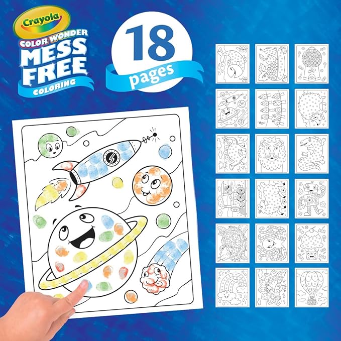 Crayola Color Wonder Mess Free Fingerprint Ink Painting Activity Set, Toddler Finger Painting Alternative, Stocking Stuffers for Kids, Holiday Gifts