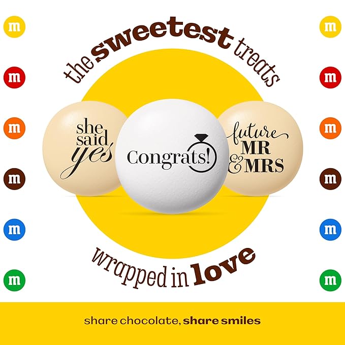 M&M'S WORLD Engagement or Wedding Shower Party Favors, Set of 30 Packs