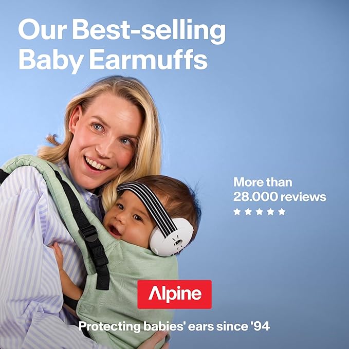 Alpine Muffy Baby Ear Protection for Babies and Toddlers up to 36 Months - CE & ANSI Certified - Noise Reduction Earmuffs - Comfortable Baby Headphones Against Hearing Damage & Improves Sleep - Blue