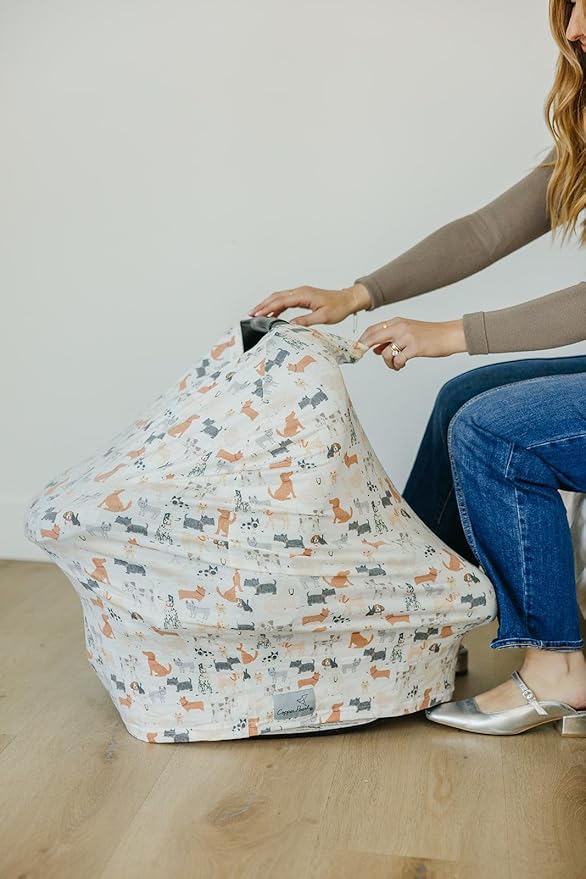 Copper Pearl Multi-Use Cover: Car Seat Covers, Nursing Cover, and Stroller Cover for Sun - Stretchy Fabric, All-Season Use, Stylish Designs, Easy Access for Moms - Rufus