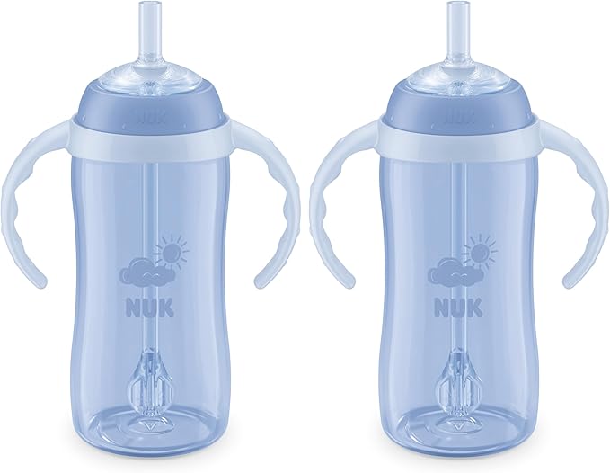 NUK Learner Straw Cup 10oz - Toddler Cup with Soft Straw for Easy Drinking Suitable for Ages 8 Months and Up (Pack of 6)