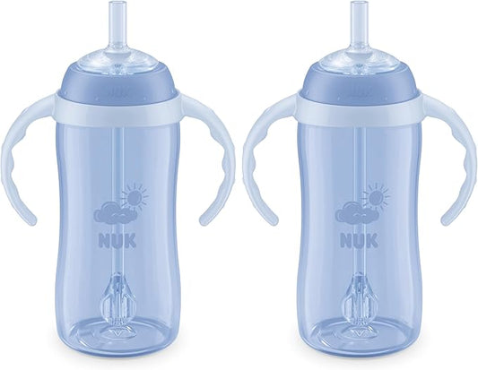 NUK Learner Straw Cup 10oz - Toddler Cup with Soft Straw for Easy Drinking Suitable for Ages 8 Months and Up