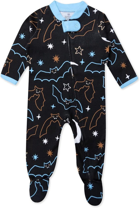 HonestBaby Baby Celebration Sleep & Play Footed One-Piece Pajama Sleeper 100% Organic Cotton