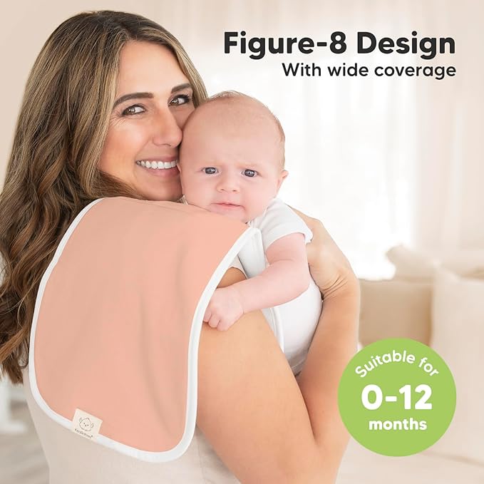 Organic Burp Cloths Baby Boy & Girl - 5-Pack Super Absorbent Cotton Burping Cloths for Babies, Soft & Plush Newborn Spit Up Rags, Infant Towels for Milk Spit Up, Unisex, Large 21" x 10" (Muted Pastel)