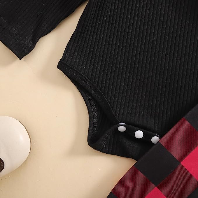 Baby Girls Clothes Ribbed Romper Bodysuit Pants Headband Set Fall Winter Outfits