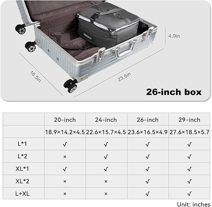 TABITORA Portable Hanging Travel Shelves Bag Packing Cube Organizer Suitcase Storage Large Capacity