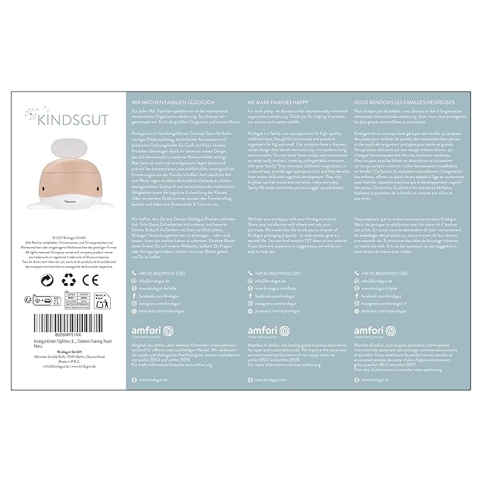 Kindsgut Potty Training Toilet in Whale Design, Designed in Germany, Potty Training in a Beautiful Design, Peach