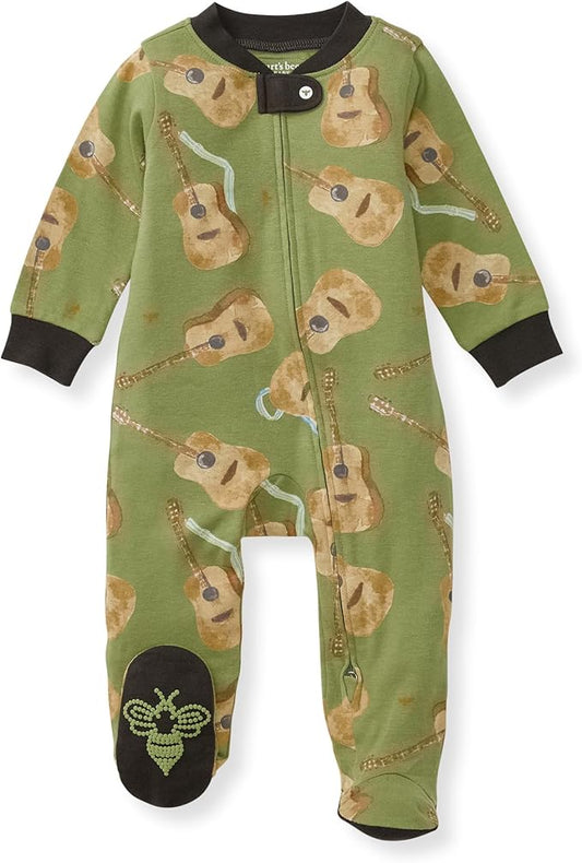 Burt's Bees Baby Baby Girls Pajamas, Zip Front Non-Slip Footed Sleeper Pjs, 100% Organic Cotton