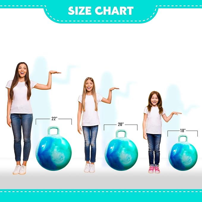 EVERICH TOY Hopper Ball, Clouds Hopping Toys for Kids, 20 Inch Bouncy Ball with Handle, Inflatable Bouncing Hoppity Hop Toys for Boys and Girls Gifts