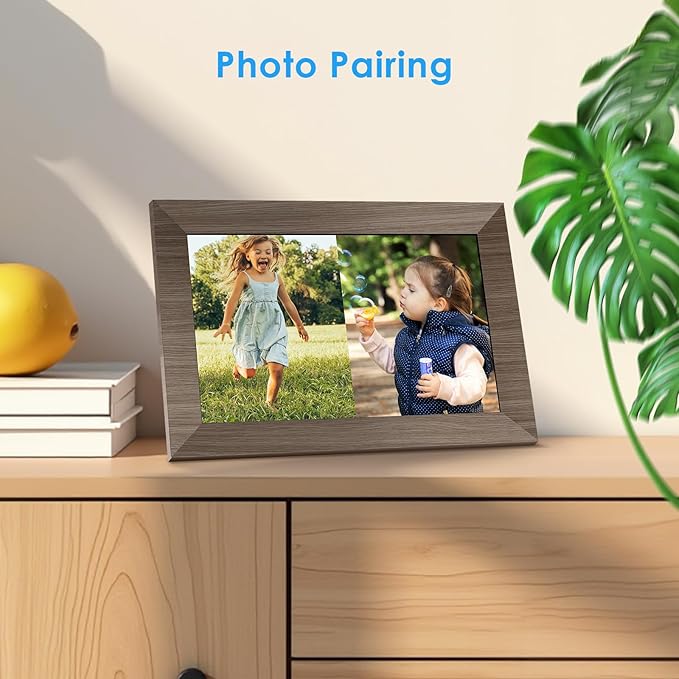 Canupdog 10.1 WiFi Digital Picture Frame, IPS Touch Screen Smart Cloud Digital Photo Frame with 16GB Storage, Wall Mountable, Auto-Rotate, Share Photos from Anywhere Via App, Email