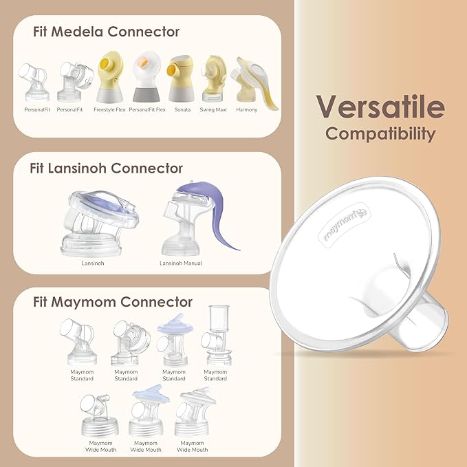 Maymom MyFit 11 mm Small Shields, Compatible with Medela Breast Pump- PersonalFit, Freestyle, Harmony, Maxi, Flex Connector, Connect to Widemouth/Narrow Connector, 2pcs