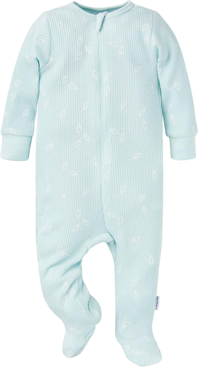 Gerber baby-girls 2-pack 2-way Zip Thermal Footed Sleep 'N Play