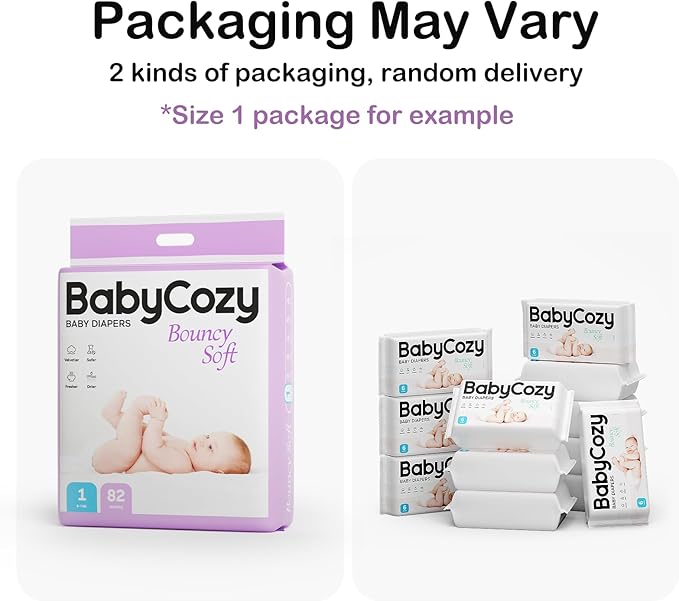 Newborn Baby Diapers Size 2(12-18lb) 74 Count Babycozy Bouncy Soft Diapers Hypoallergenic, Dry Disposable Diapers with Softer Touch 0.8D Diaper &10 Micron Velvet Fiber to Protect Sensitive Infant Skin