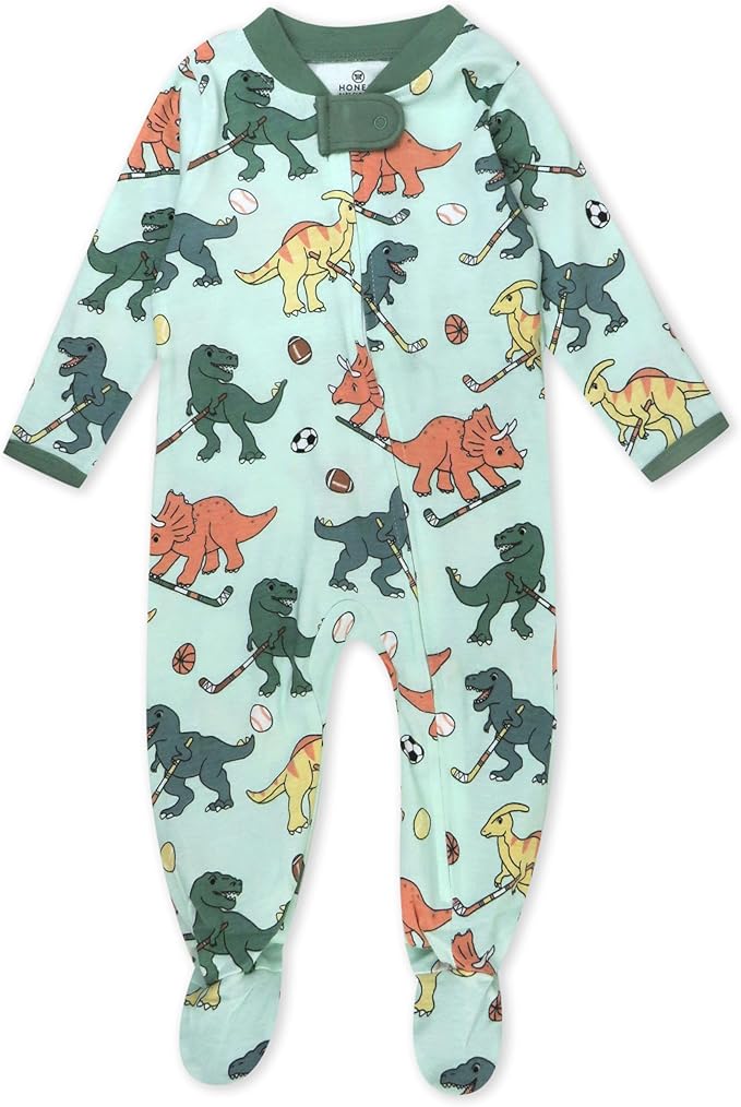 HonestBaby Baby Celebration Sleep & Play Footed One-Piece Pajama Sleeper 100% Organic Cotton