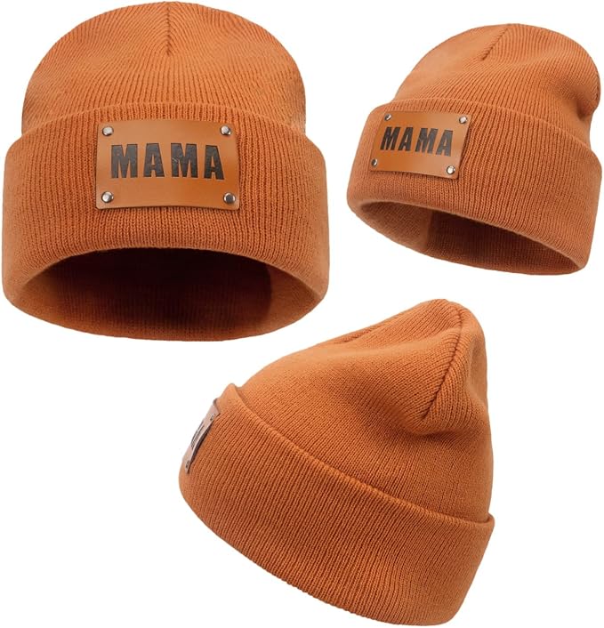Parent-Child Beanie Hat,Mother & Baby Daughter/Son Winter Warm Knit Hat,Kids Soft Beanie Cap
