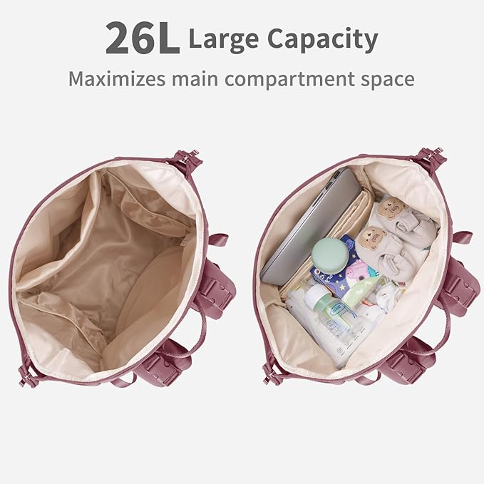 CEI-CEI Neoprene Diaper Bag Backpack Large Newborn Baby Maternity Bags Waterproof Travel Backpack for Mom Dad with Insulated Pockets,Changing Pad