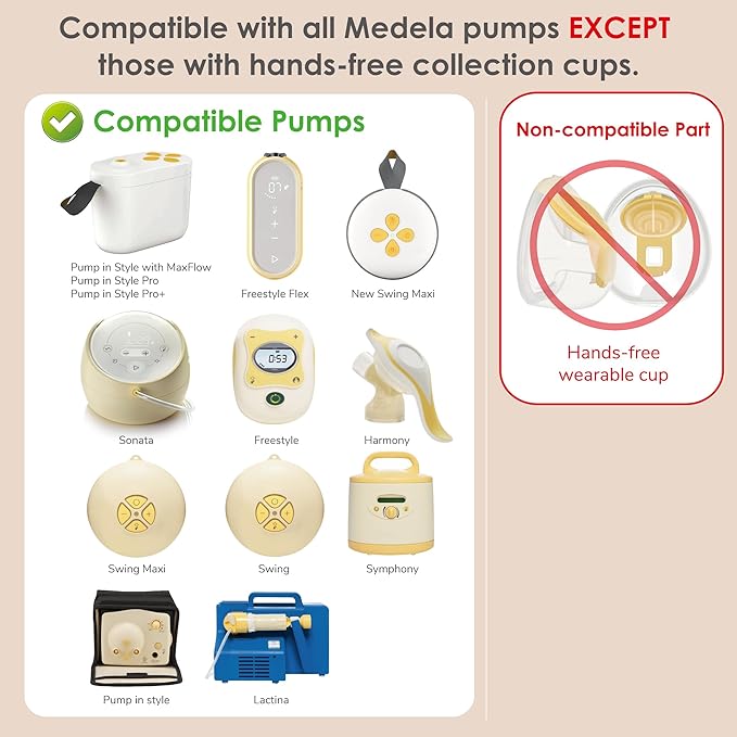 Maymom MyFit Comfy Series 21 mm Two-Piece Design Breastshield Compatible with Medela Breast Pump Parts; Replace Medela Shields; Fit MaxFlow Flex Connector; 2pc