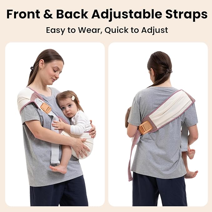 Baby Carrier Newborn to Toddler, Baby Sling Carrier, Toddler Carrier 25-60 lbs with Adjustable Straps, Soft Padded Edges, Lightweight and Travel-Friendly Newborn Baby Carrier