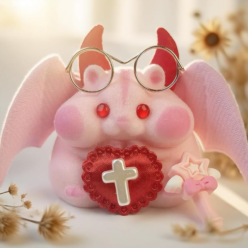 Handmade Taba Squishy Hamster Toy, Cute Squishy Hamster Fidget Toy, Realistic Hamster Toy, Soft Silicone Mochi Furry Toy, Stress Relief Gift for Adults & Kids, Halloween Decor((Pink Monster)