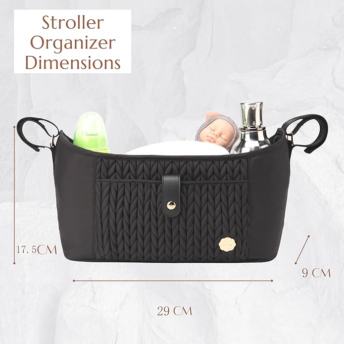 Universal Baby Stroller Organizer,Diaper Caddy Organizer with Adjustable Straps to Fits Nearly Any Strollers