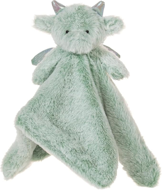 Apricot Lamb Luxury Snuggle Plush Cute Dragon Dinosaur Infant Stuffed Animals Security Blanket Nursery Character Blanket (Green Dragon, 13.8 Inches)