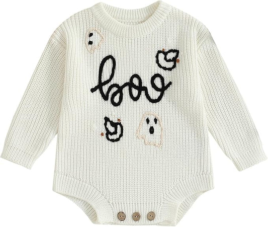 FYBITBO Baby Girl Boy Sweater Knit Oversized Pullover Sweatshirt Romper Onesie Warm Fall Winter Clothes Outfit Newborn