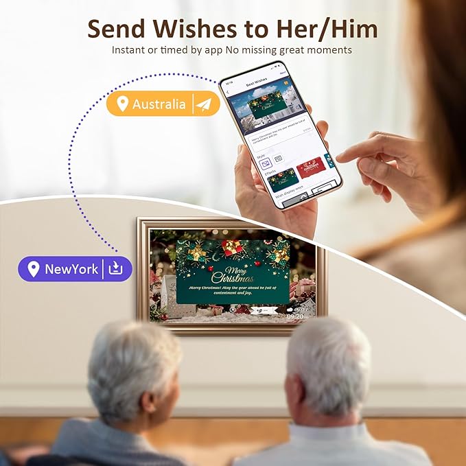 16 Inch Large Digital Picture Frame, Canupdog WiFi Digital Photo Frame with 1080P IPS Touchscreen, 32GB Storage, Auto-Rotate, Wall Mountable, Easy Setup, Slideshow Photos and Videos