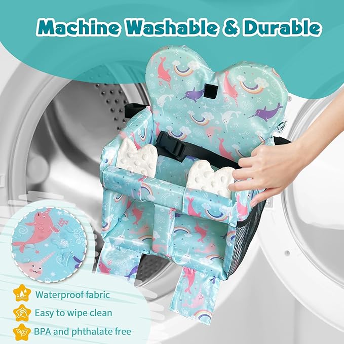 Premium Baby Shopping Cart Cover & High Chair Seat Protector - Universal Fit for Grocery Carts, Restaurant Chairs，Restaurant Seats, and Park Swings-Girl & Boy（Ocean Blue）