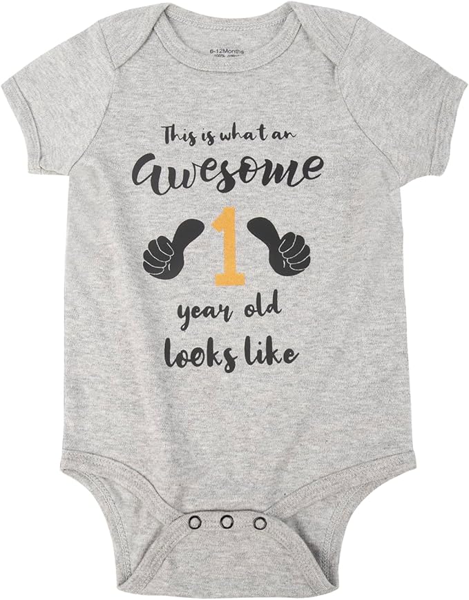 Cnins Funny Baby Bodysuit & Daddy Matching Cotton Outfit for Wild One 1st Birthday, Unisex Newborn Infant Clothes 0-24M