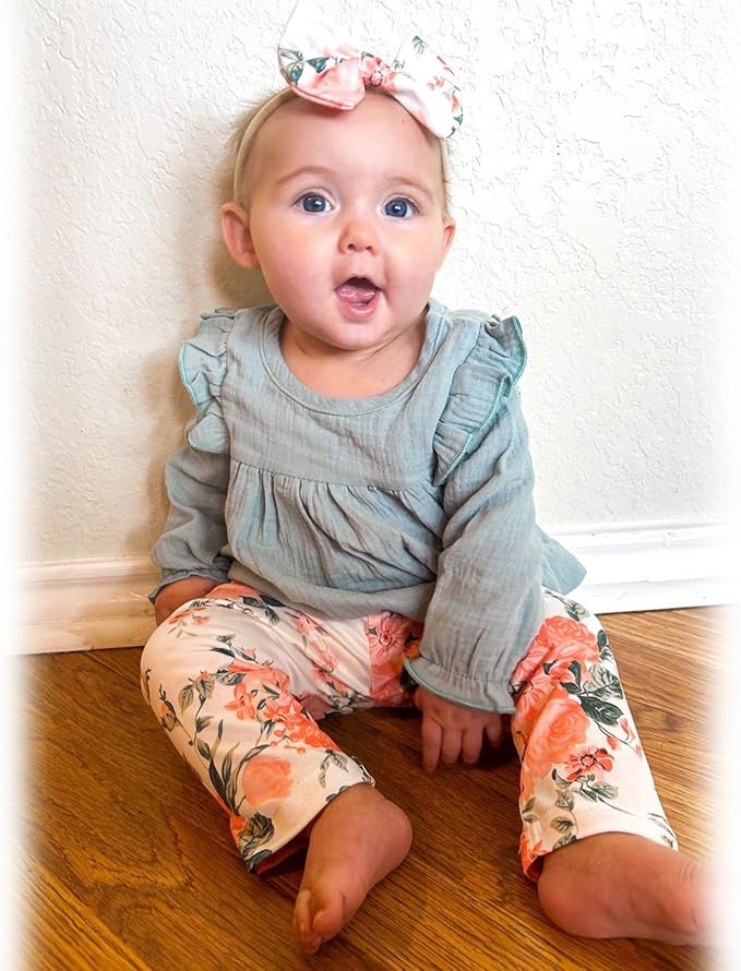 HINTINA Infant Baby Girl Long Sleeve Fall Winter Outfits With Headband