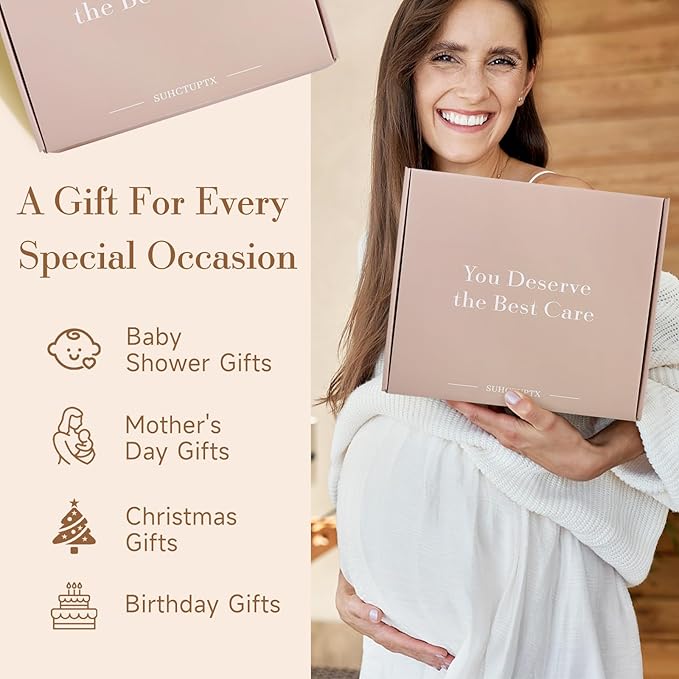 New Mom Gifts for Women, 11 Luxury New Mom Care Package After Baby, Pregnancy Gifts for Expecting Mom to Be, Postpartum Gifts Basket with New Baby Essentials for Baby Shower, First Time Mommy
