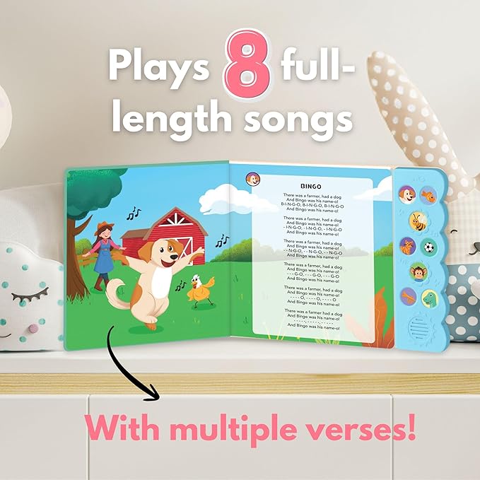 Learning Songs, Press and Play Song Book Nursery Rhymes, Button and Sound Module, Classic Nursery Rhymes and Children's Music